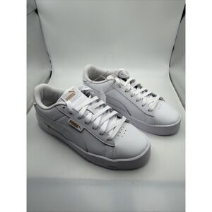 PUMA "Court Sneaker" Women's  Walking Tennis Shoes (PUMA White / Gold) size 8.5
